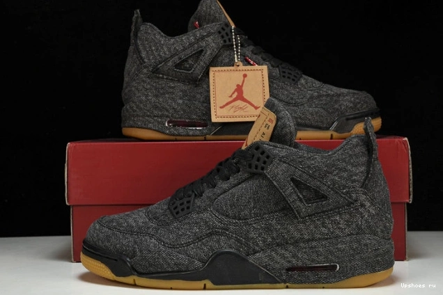 NRG Levis  Jordan Black 4 Levis Air AO2571-001 Denim Retro - 0503